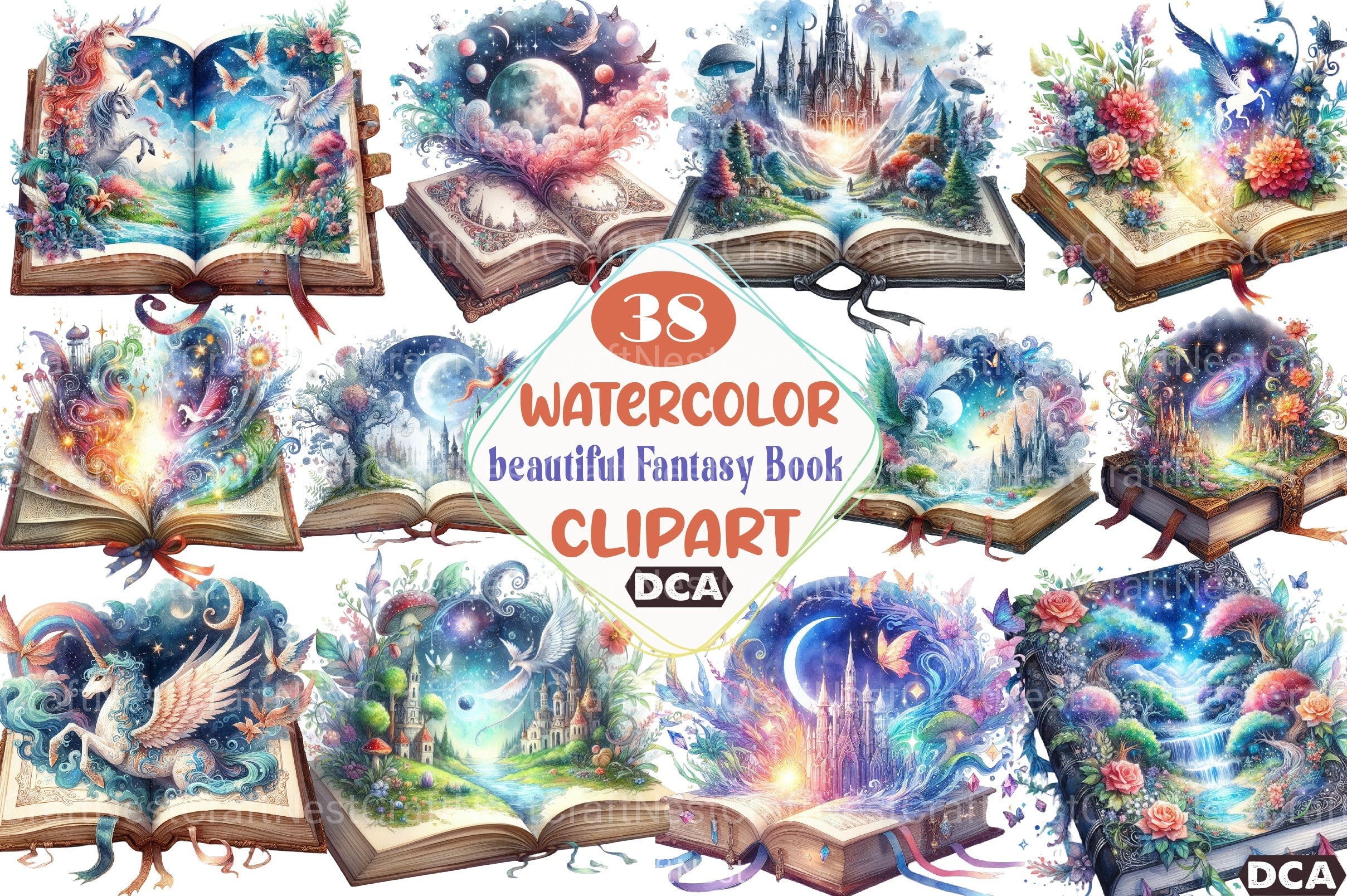 Beautiful Fantasy Book Clipart Bundle - CraftNest - Digital Crafting and Art