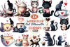 Cat Silhouette Coffee Clipart Bundle 33