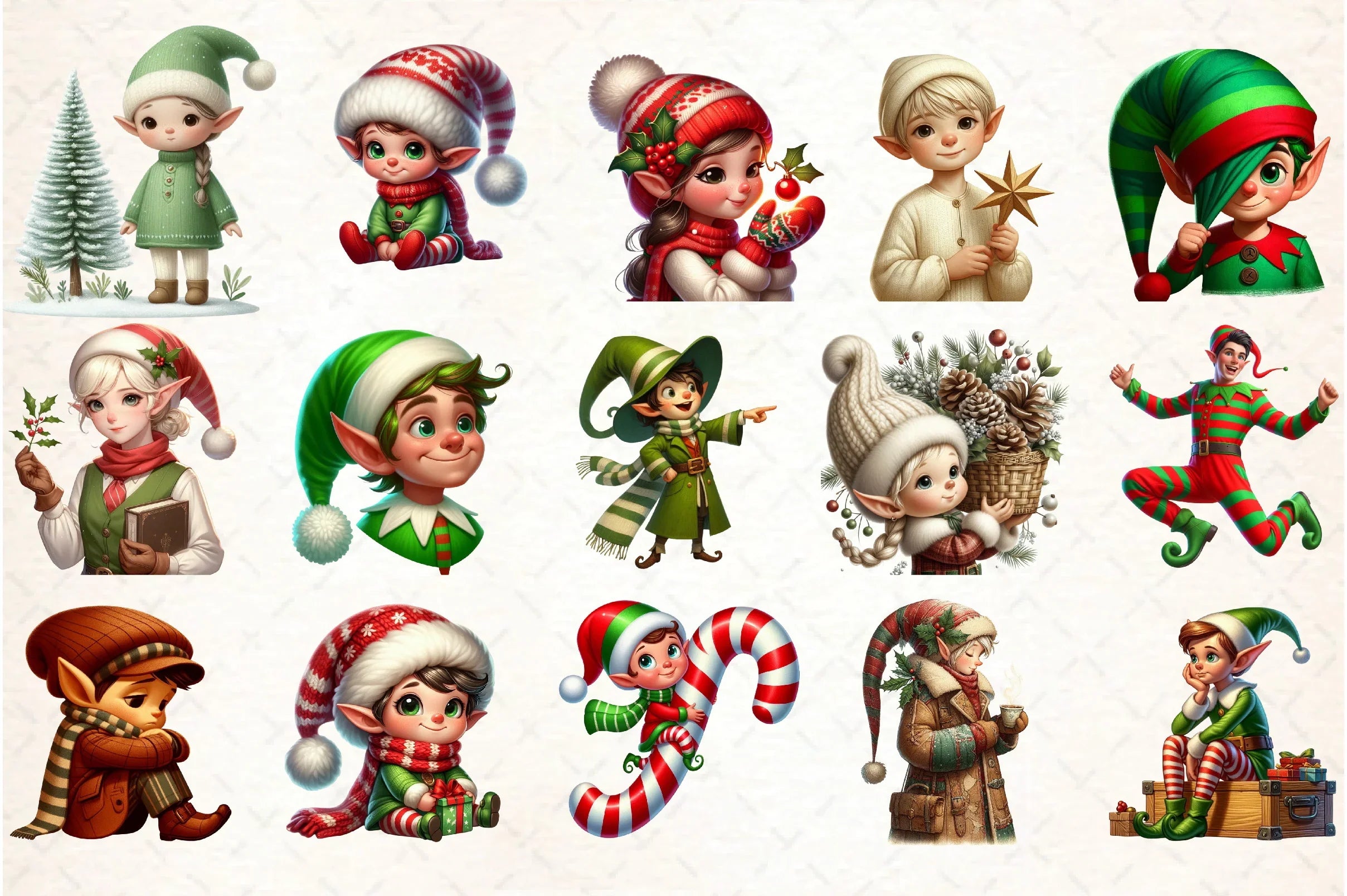 Christmas Elf Clipart Bundle - CraftNest - Digital Crafting and Art