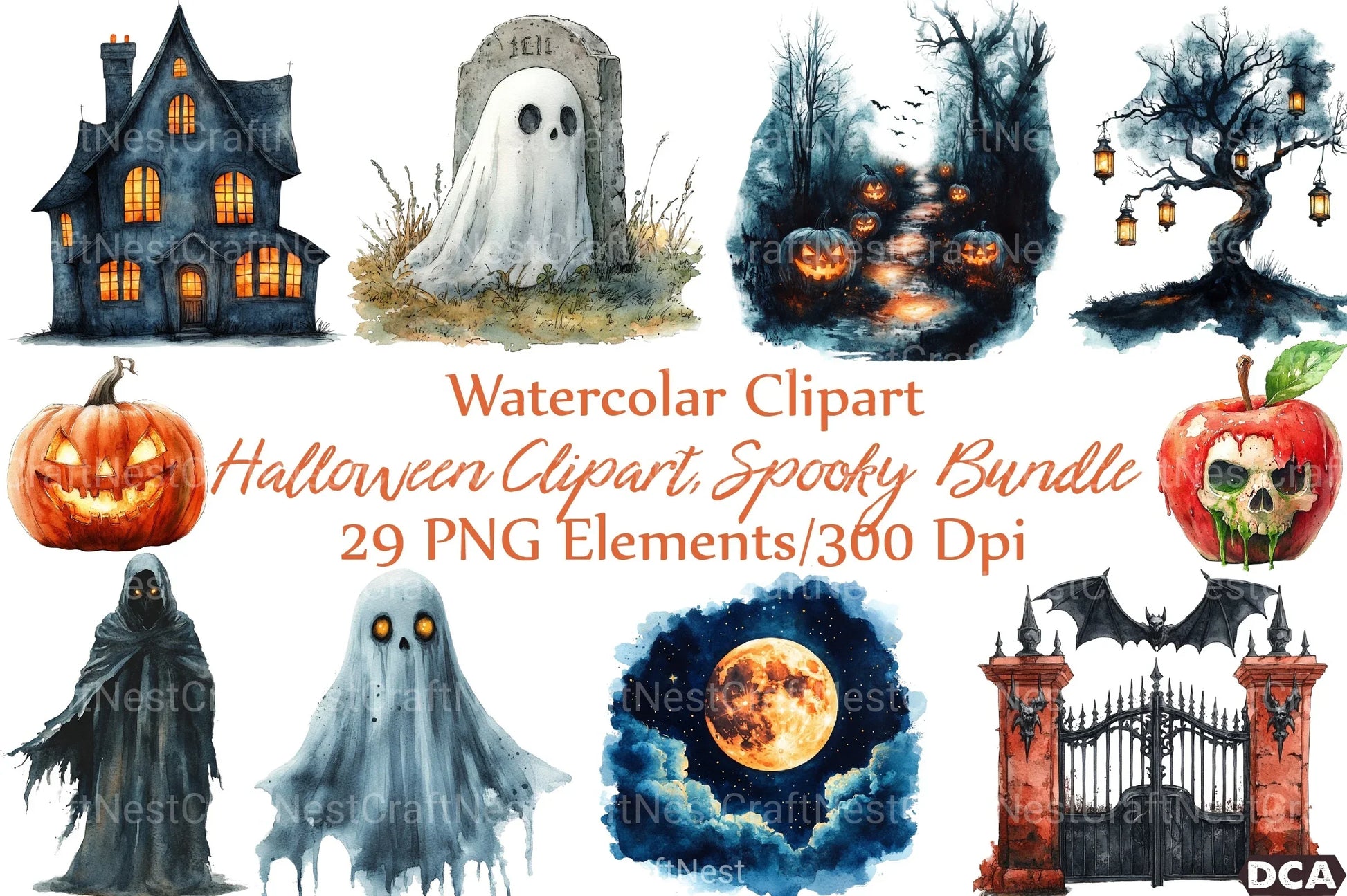 Spooky Halloween Clipart Bundle 4 - CraftNest - Digital Crafting and Art