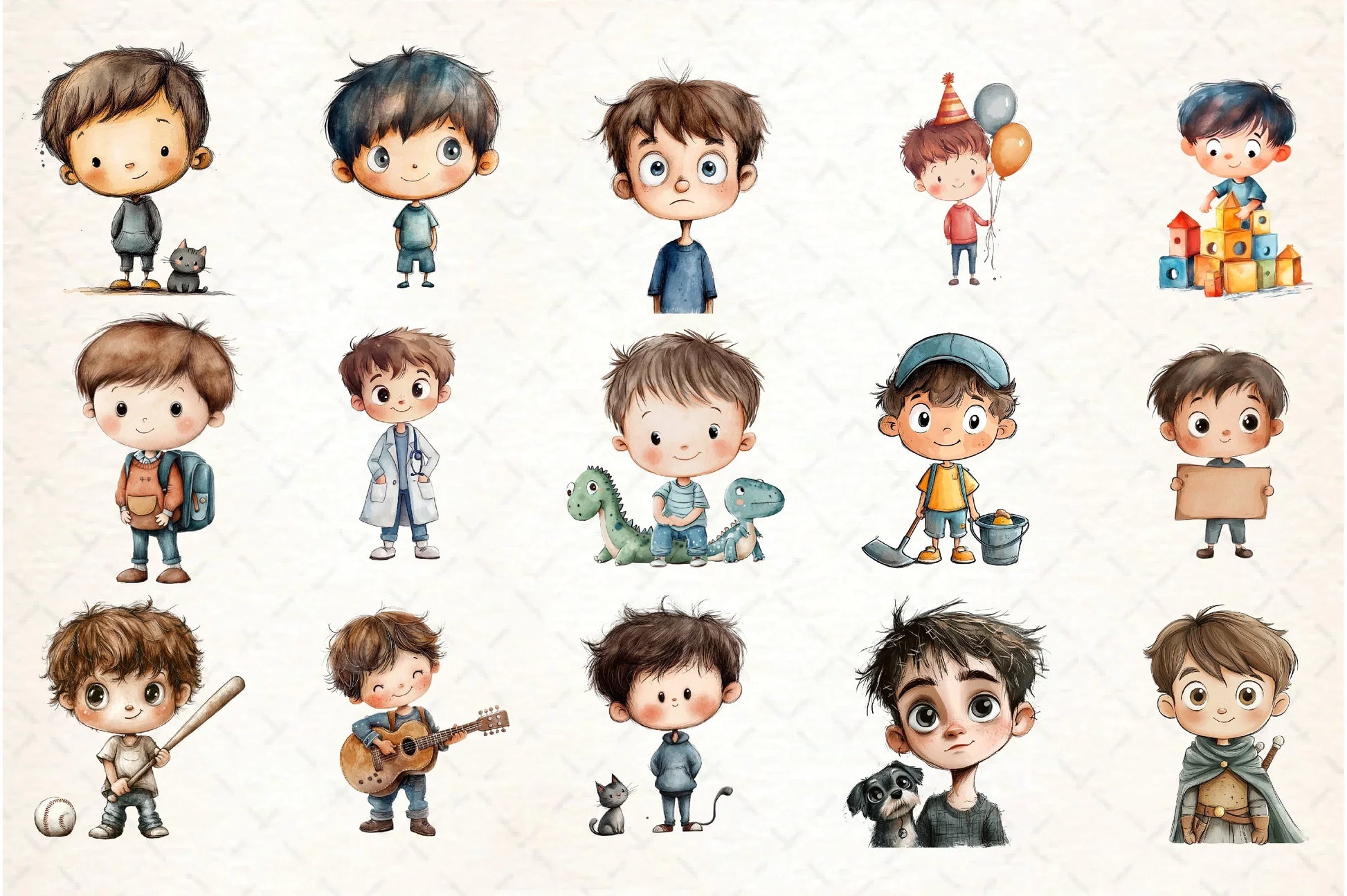 Just Boys Clipart Bundle - CraftNest - Digital Crafting and Art