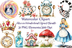 Alice in Wonderland Clipart Bundle - CraftNest - Digital Crafting and Art