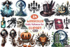 Antique Gothic Halloween Clipart Bundle 44