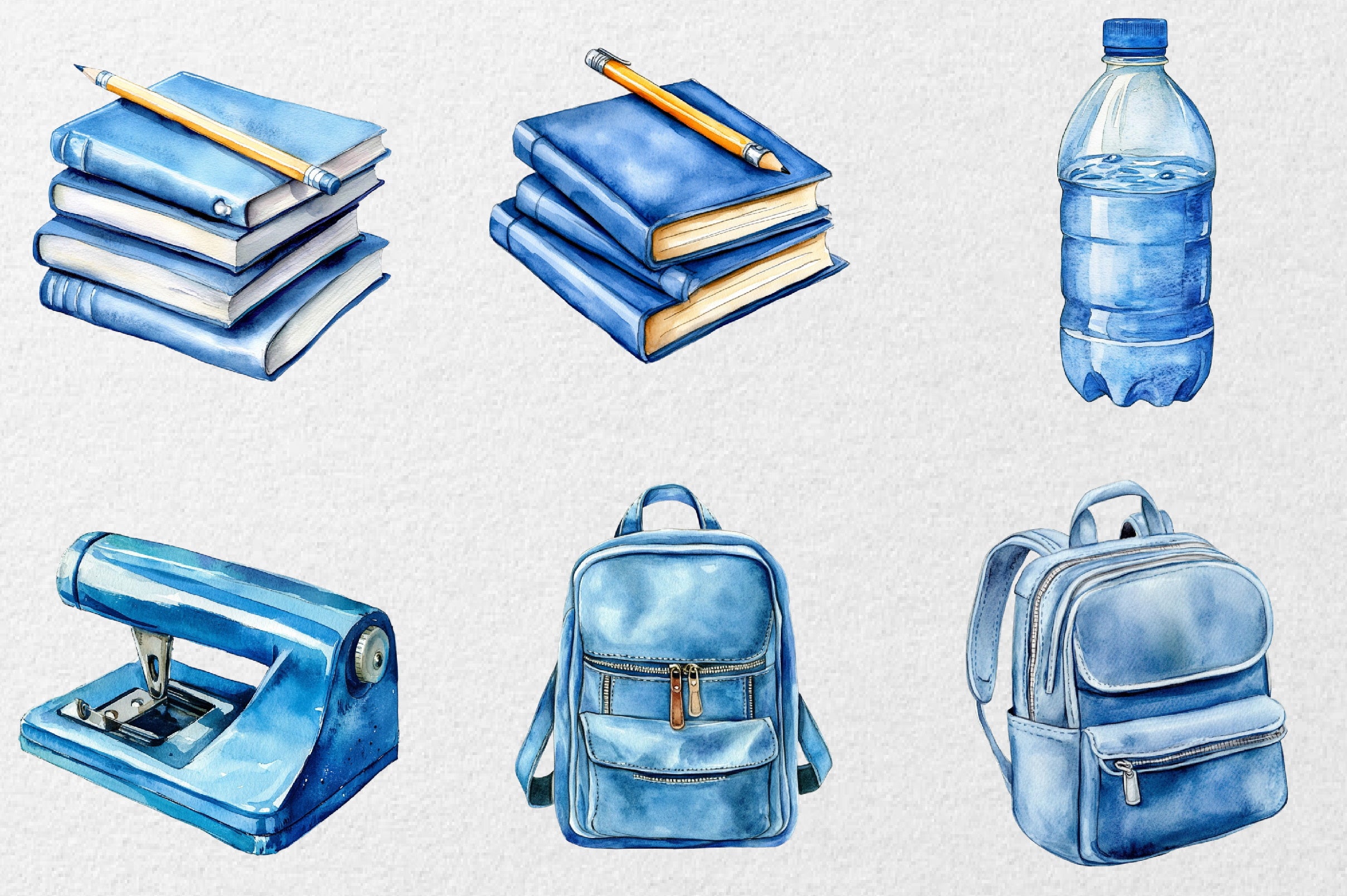 Blue School Clipart Bundle