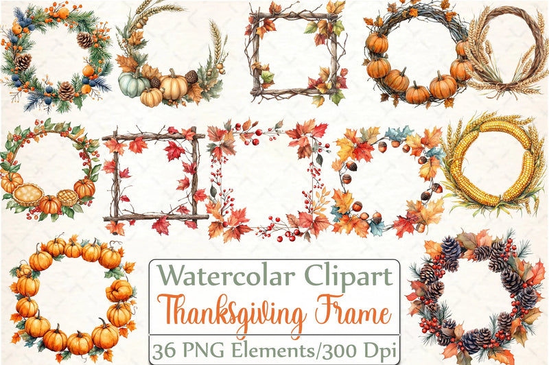 Thanksgiving Frame Clipart Bundle - CraftNest - Digital Crafting and Art