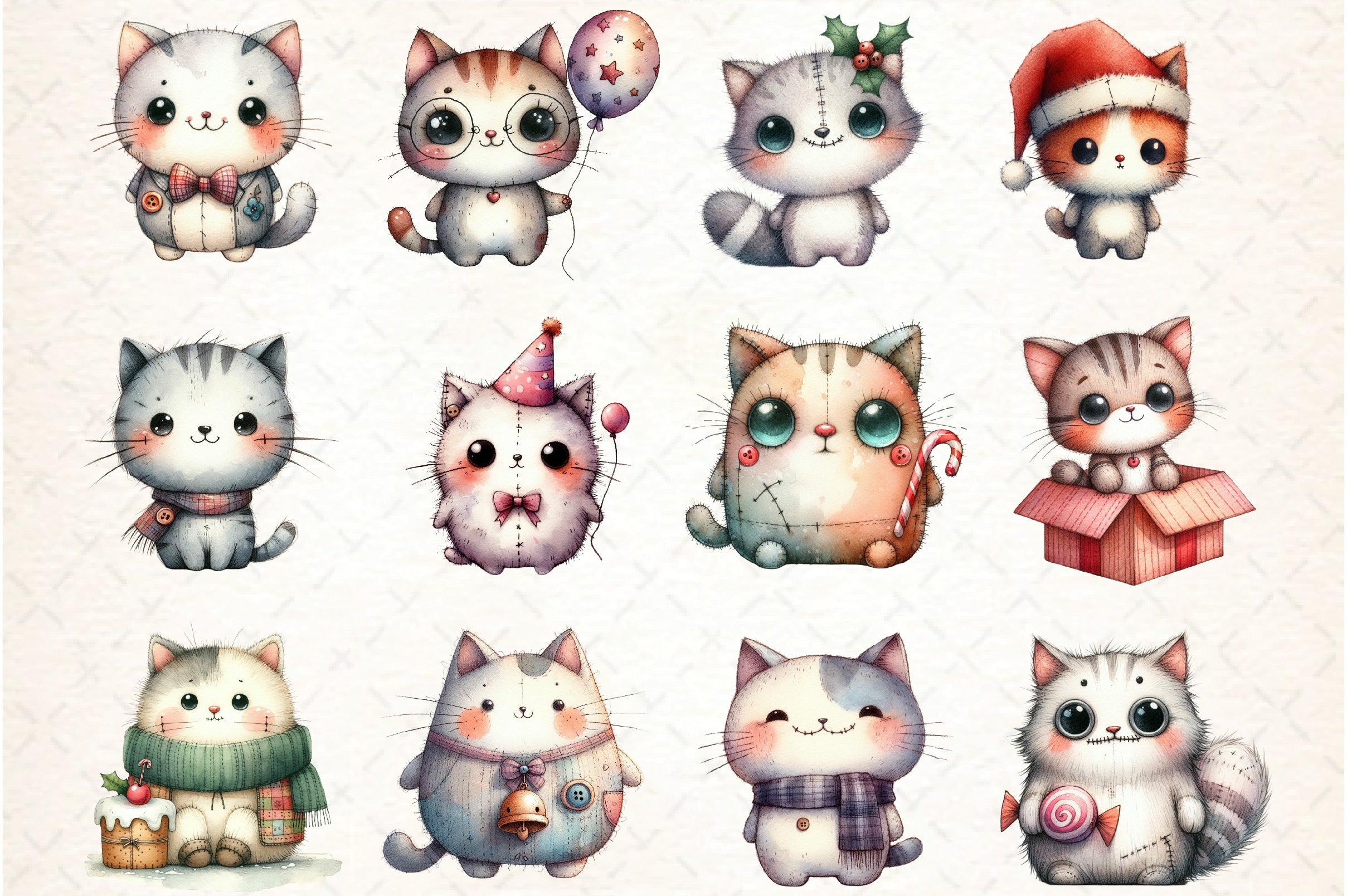 Holiday Cat Clipart Bundle