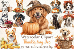 Thanksgiving Dog Clipart Bundle - CraftNest - Digital Crafting and Art