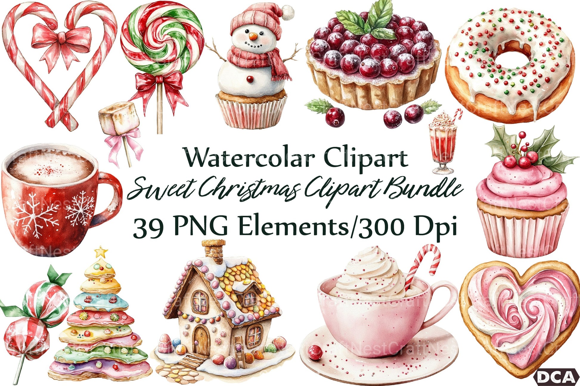 Sweet Christmas Clipart Bundle 7 - CraftNest - Digital Crafting and Art