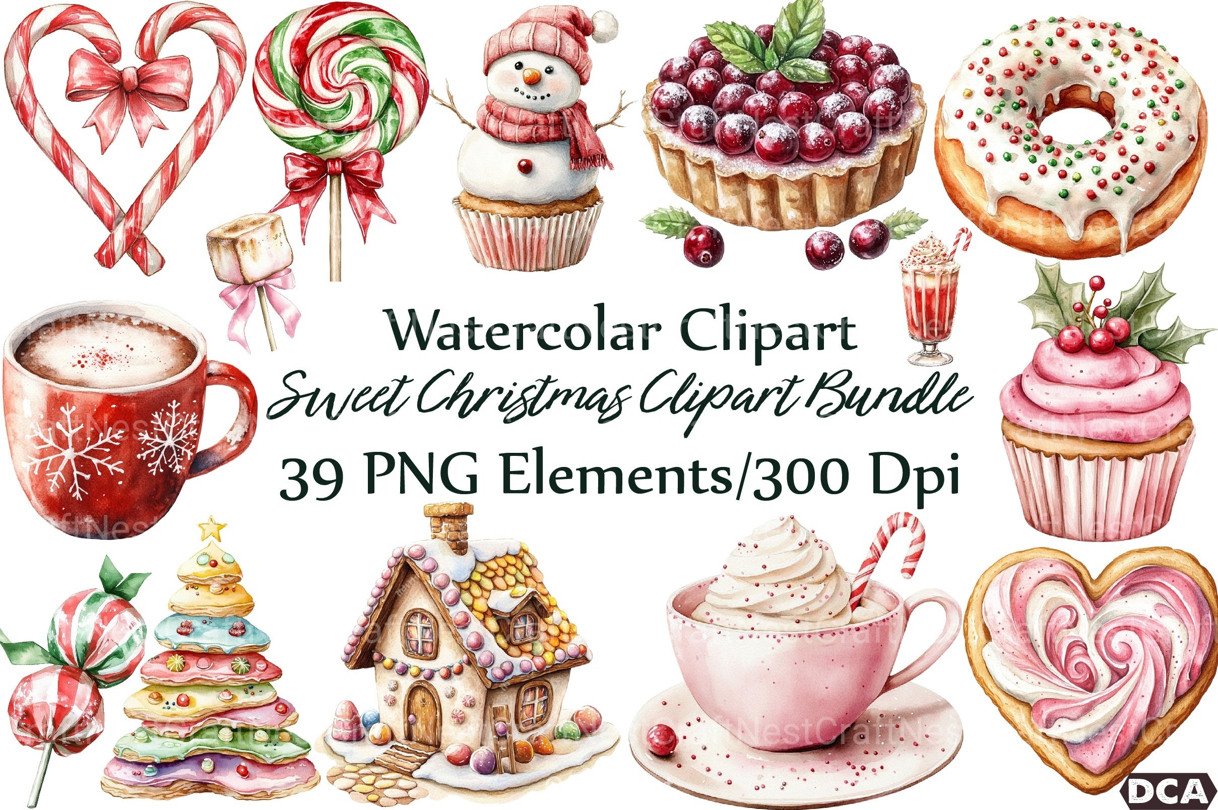 Sweet Christmas Clipart Bundle 7 - CraftNest - Digital Crafting and Art