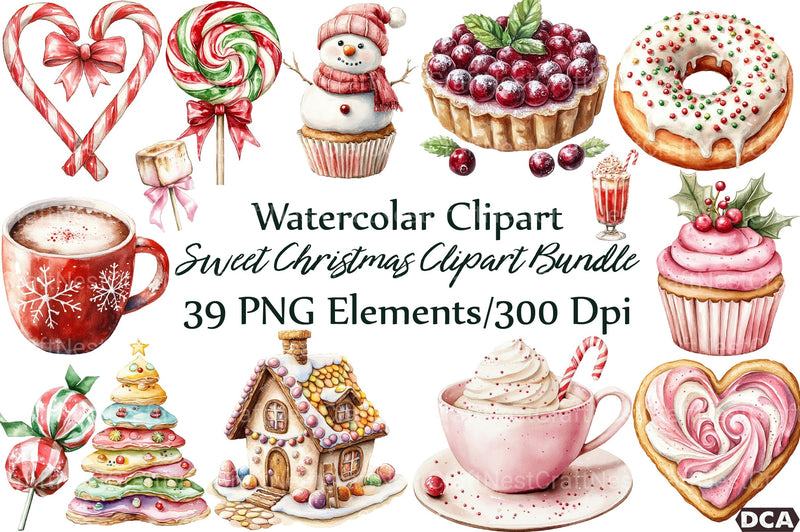 Sweet Christmas Clipart Bundle 7 - CraftNest - Digital Crafting and Art