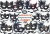 Black Lace Masquerade Mask Clipart Bundle