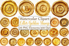 Seal Wax Letter Golden Stamp Clipart Bundle - CraftNest - Digital Crafting and Art