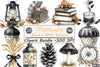 Black & White Autumn Clipart Bundle 1