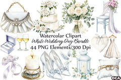 White Wedding Day Clipart Bundle - CraftNest - Digital Crafting and Art