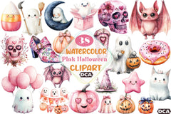 Cute Pink Halloween Clipart Bundle 123 - CraftNest - Digital Crafting and Art