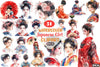 Beautiful Japanese Geisha Girl Clipart Bundle