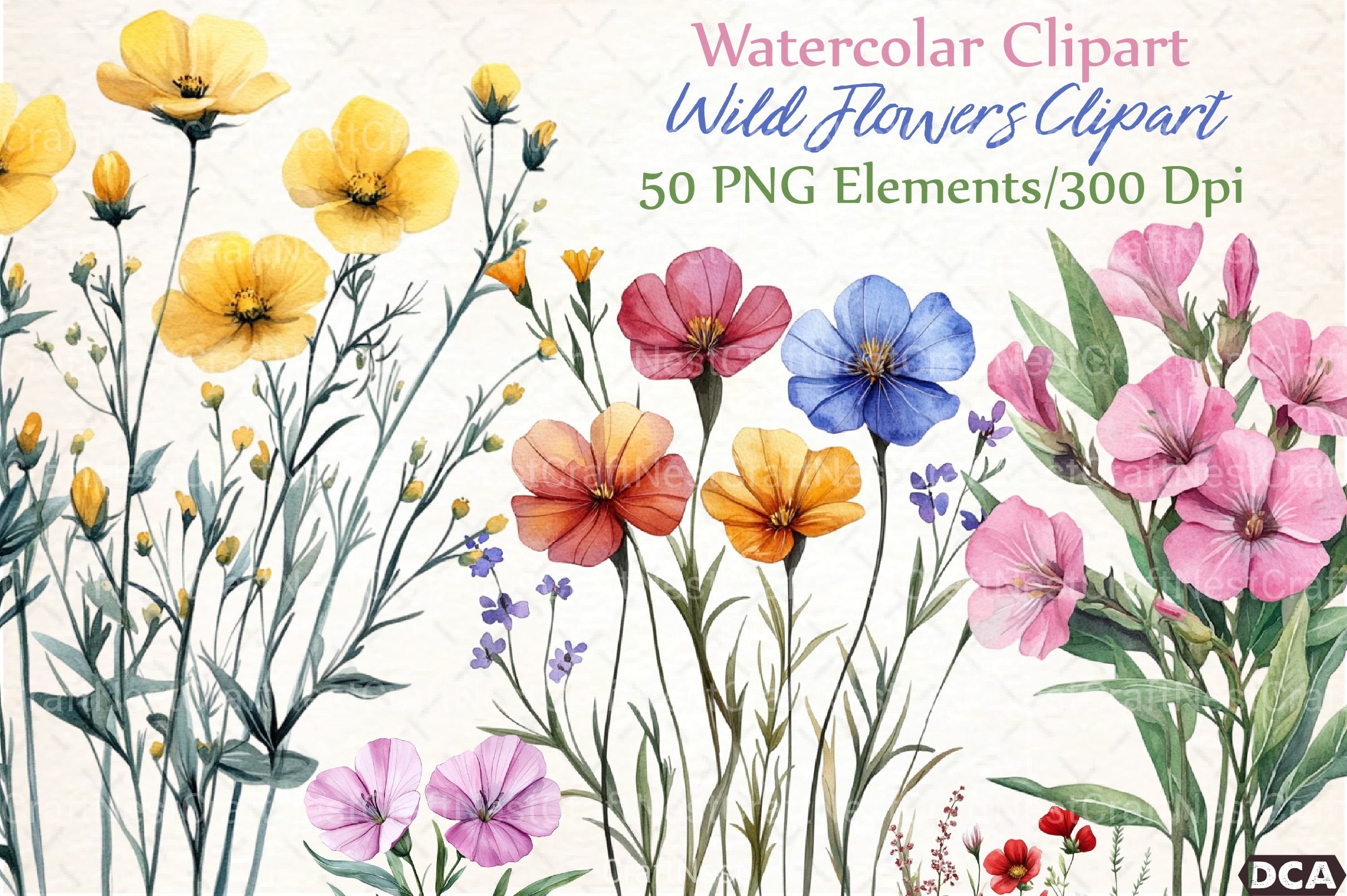 Wild Flowers Clipart Bundle - CraftNest - Digital Crafting and Art