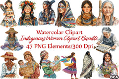 Indigenous Women Clipart Bundle - CraftNest - Digital Crafting and Art