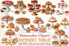 Thanksgiving Dessert Table Clipart Bundle - CraftNest - Digital Crafting and Art