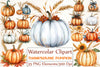 Thanksgiving Pumpkin and Wheat Clipart Bundle