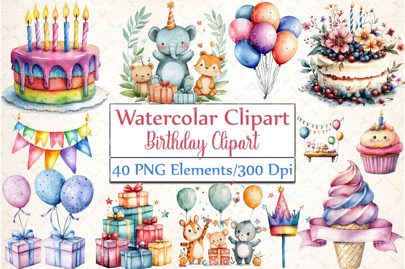 Birthday Clipart Bundle for Creative Designs - CraftNest - Digital Crafting and Art