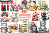 Beautiful Japanese Style Cat Clipart Bundle