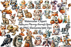 Halloween Mummy Animals Clipart Bundle - CraftNest - Digital Crafting and Art
