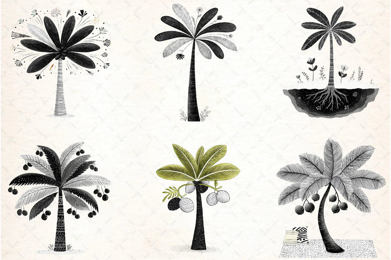 Tropical Palm Trees Clipart Bundle - CraftNest - Digital Crafting and Art