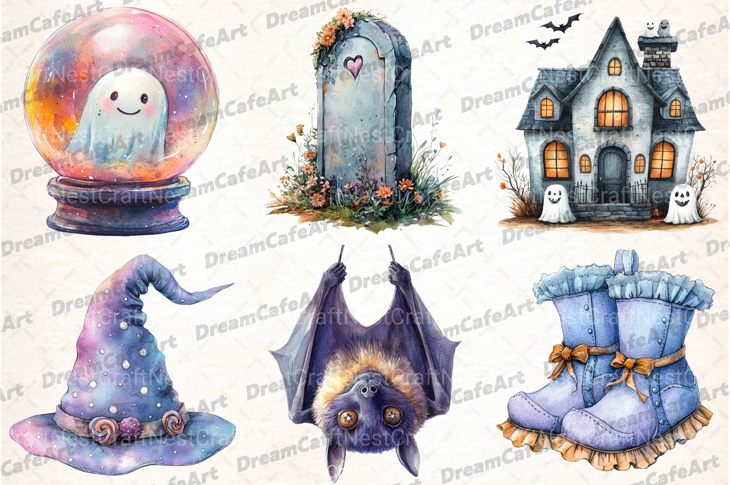 Hand Drawn Cute Halloween Clipart Bundle - CraftNest - Digital Crafting and Art
