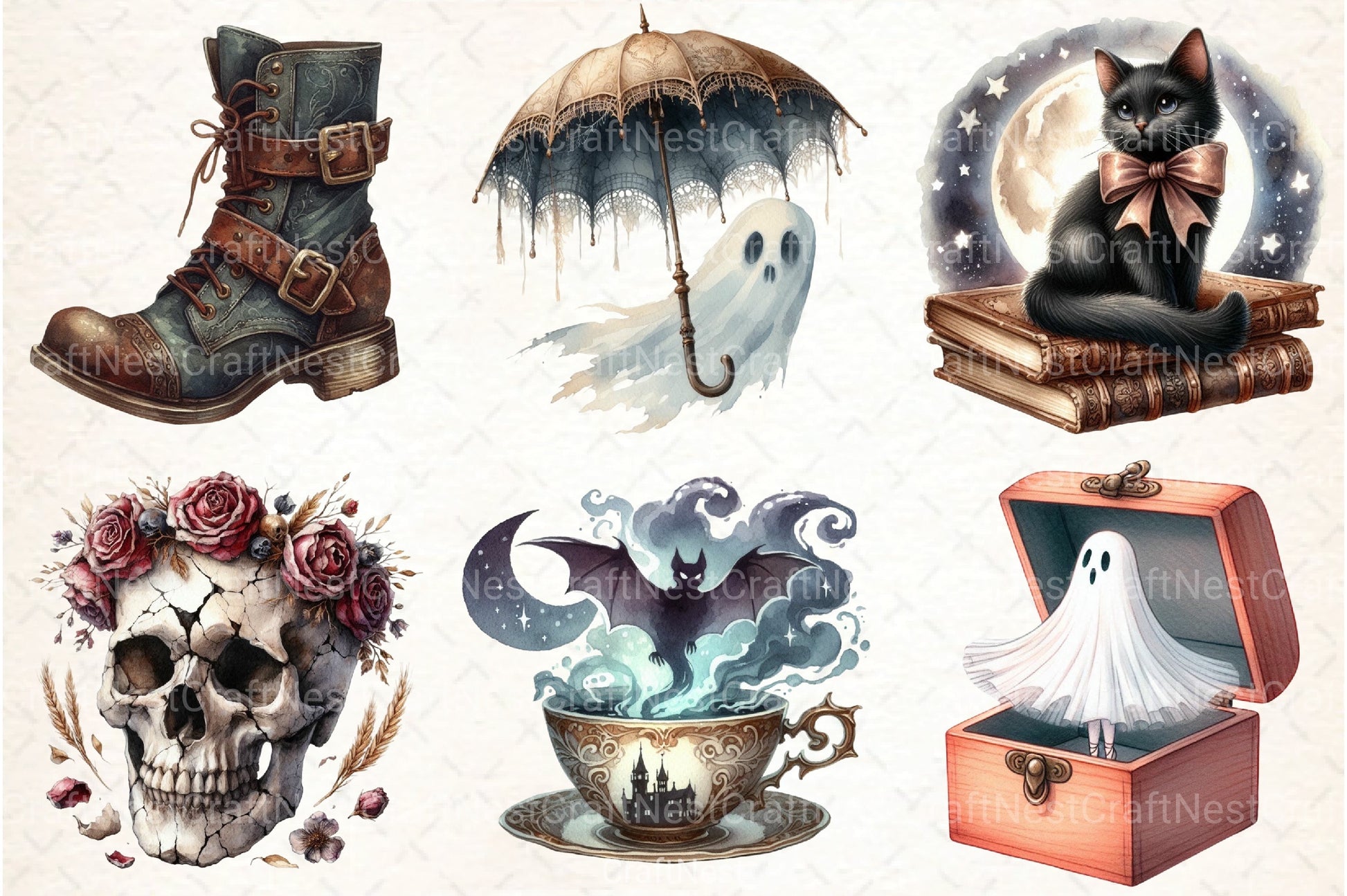 Antique Halloween Clipart Bundle 8 - CraftNest - Digital Crafting and Art