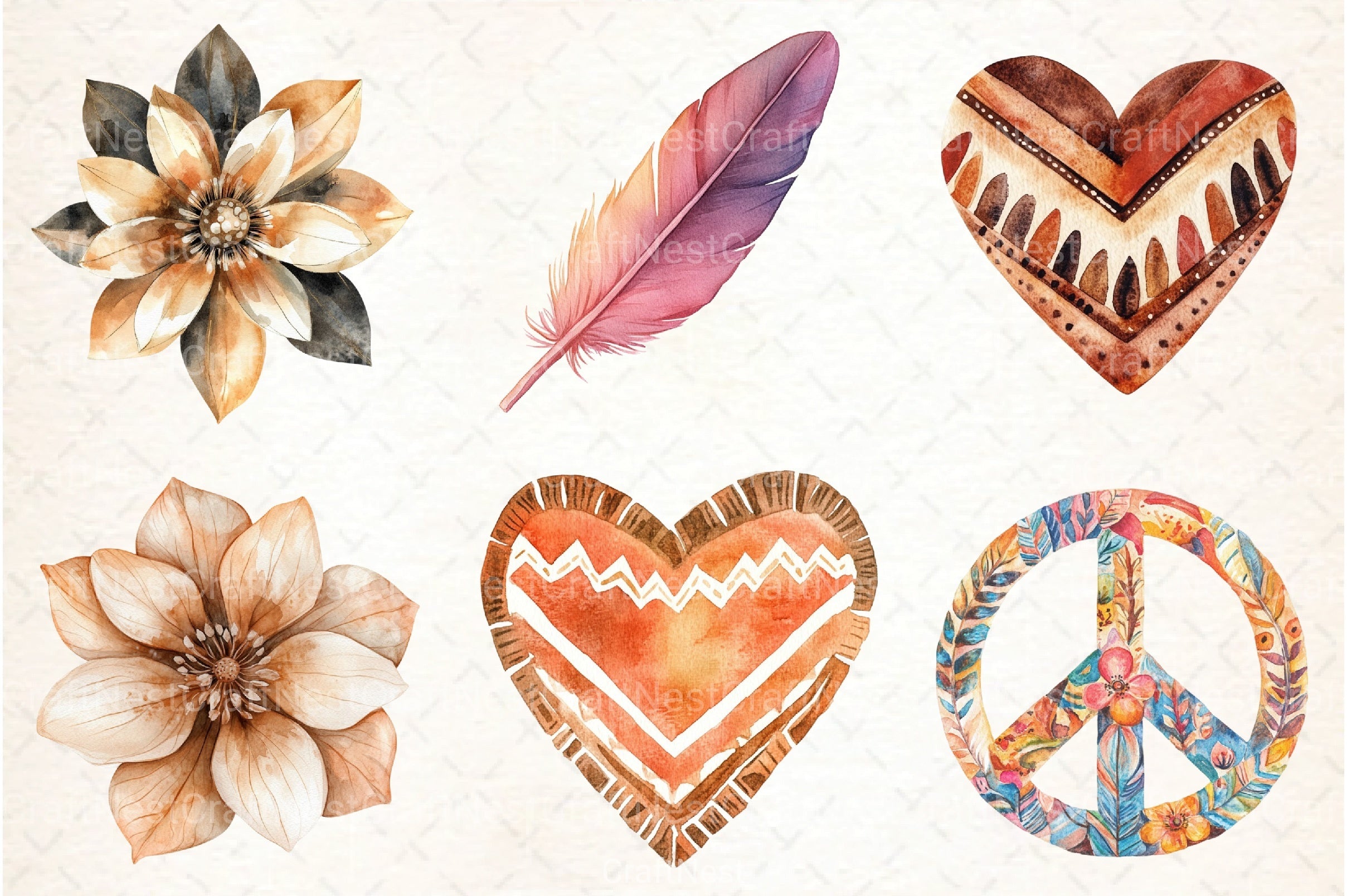 Boho Tribal Elements Clipart Bundle 4 - CraftNest - Digital Crafting and Art