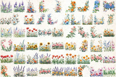 Garden Flowers Border Clipart Bundle - CraftNest - Digital Crafting and Art