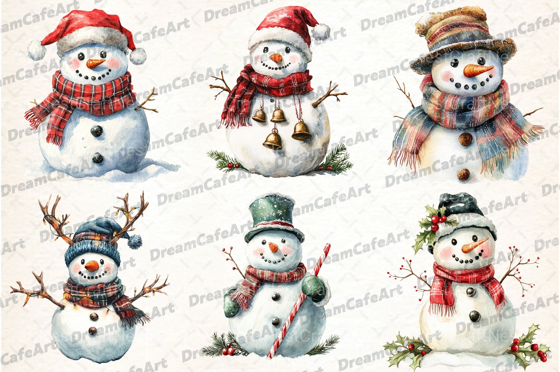 Cute Snowman Christmas Clipart Bundle 23 - CraftNest - Digital Crafting and Art