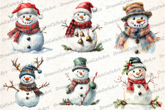 Cute Snowman Christmas Clipart Bundle 23 - CraftNest - Digital Crafting and Art