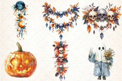 Boho Halloween Clipart Bundle 1 - CraftNest - Digital Crafting and Art
