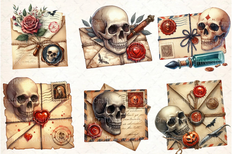 Halloween Love Letter Stamp Clipart Bundle - CraftNest - Digital Crafting and Art