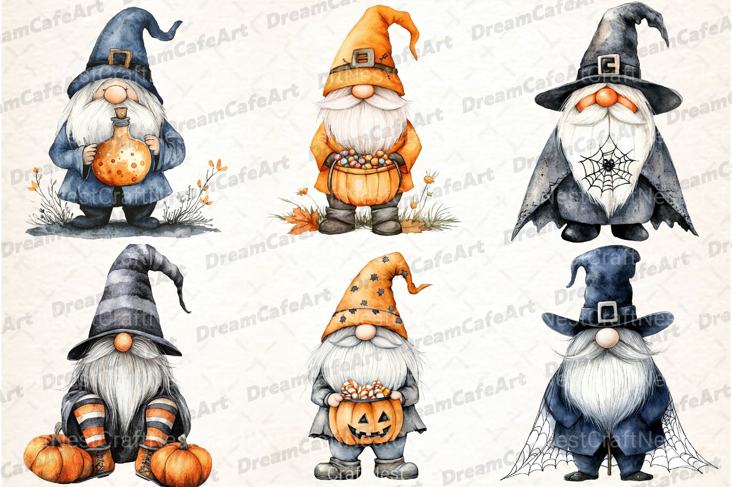 Halloween Gnome Clipart Bundle 24 - CraftNest - Digital Crafting and Art