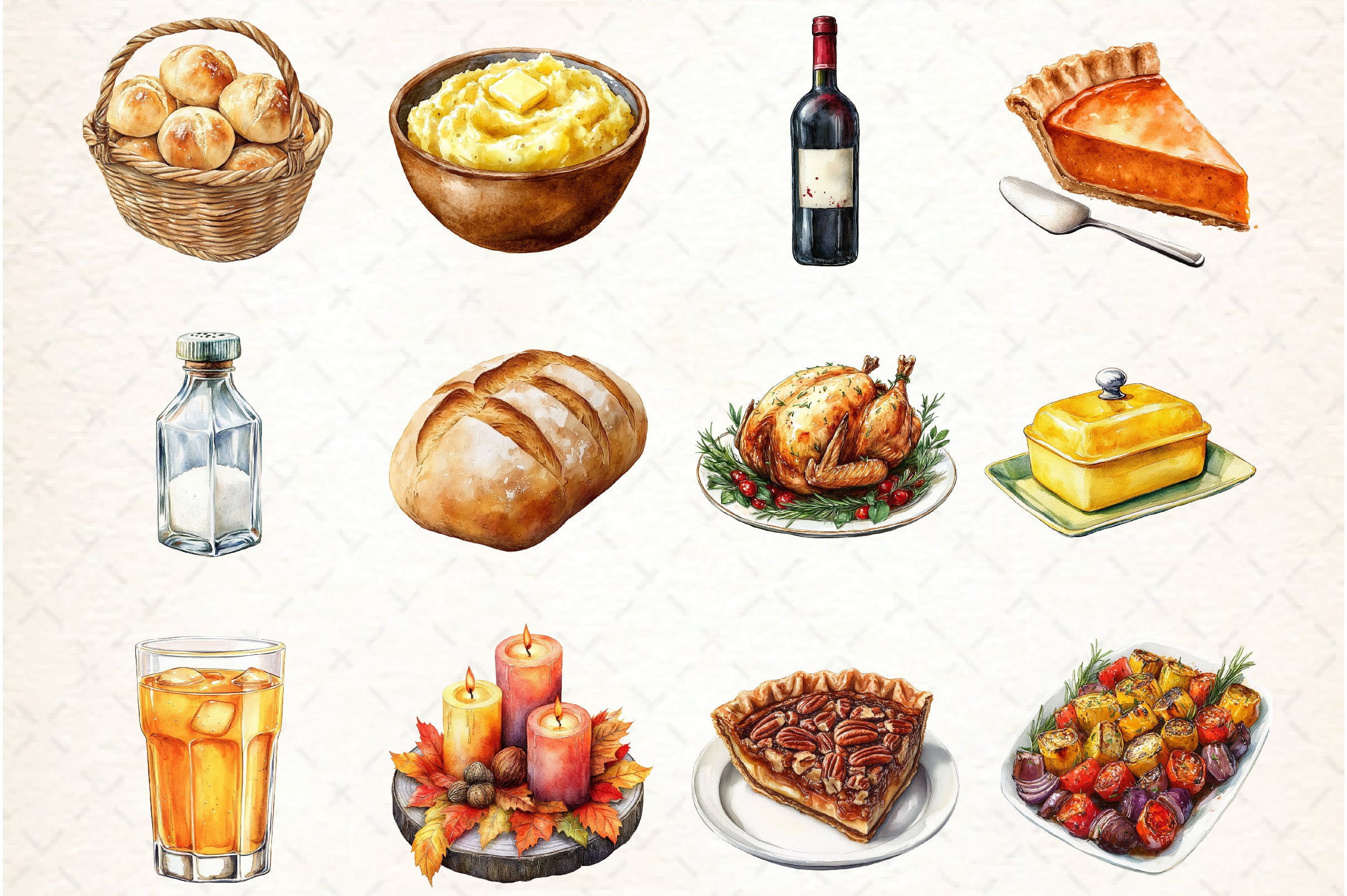 Thanksgiving Family Dinner Clipart Bundle