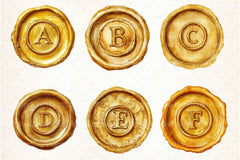 Seal Wax Letter Golden Stamp Clipart Bundle - CraftNest - Digital Crafting and Art
