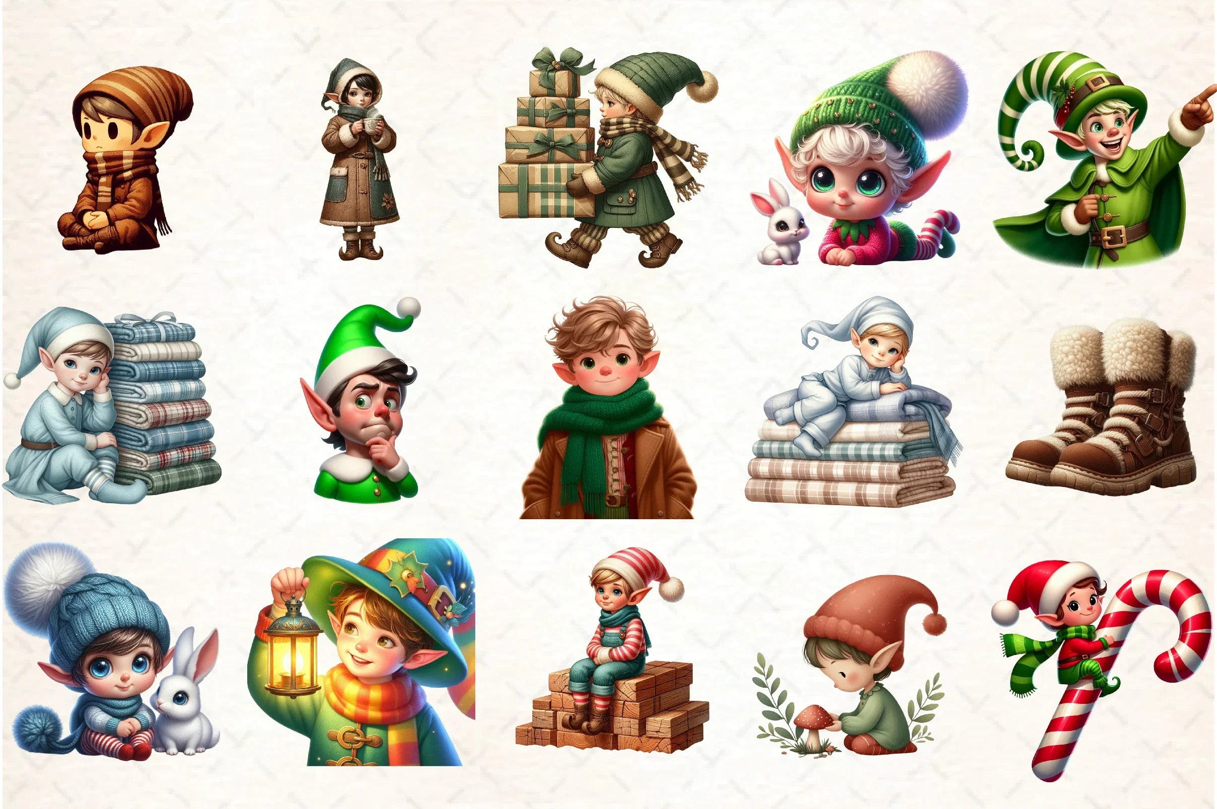 Christmas Elf Clipart Bundle - CraftNest - Digital Crafting and Art