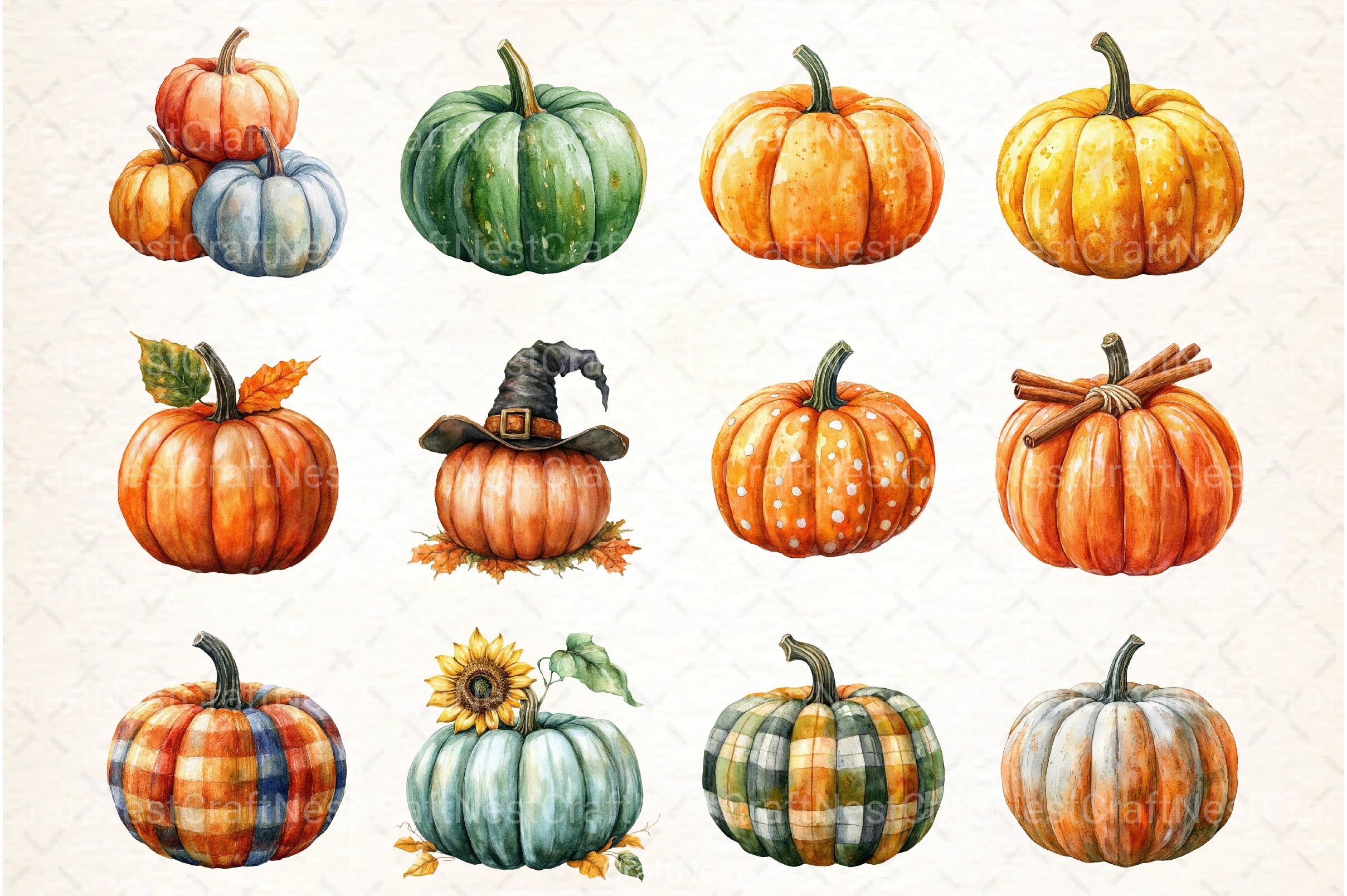 Pumpkin Patch Thanksgiving Clipart Bundle - CraftNest - Digital Crafting and Art