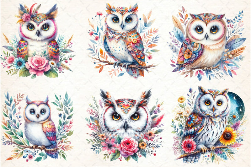 Bright Owl Clipart Bundle 6 - CraftNest - Digital Crafting and Art