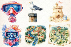 Summer Vacation Clipart Bundle - CraftNest - Digital Crafting and Art