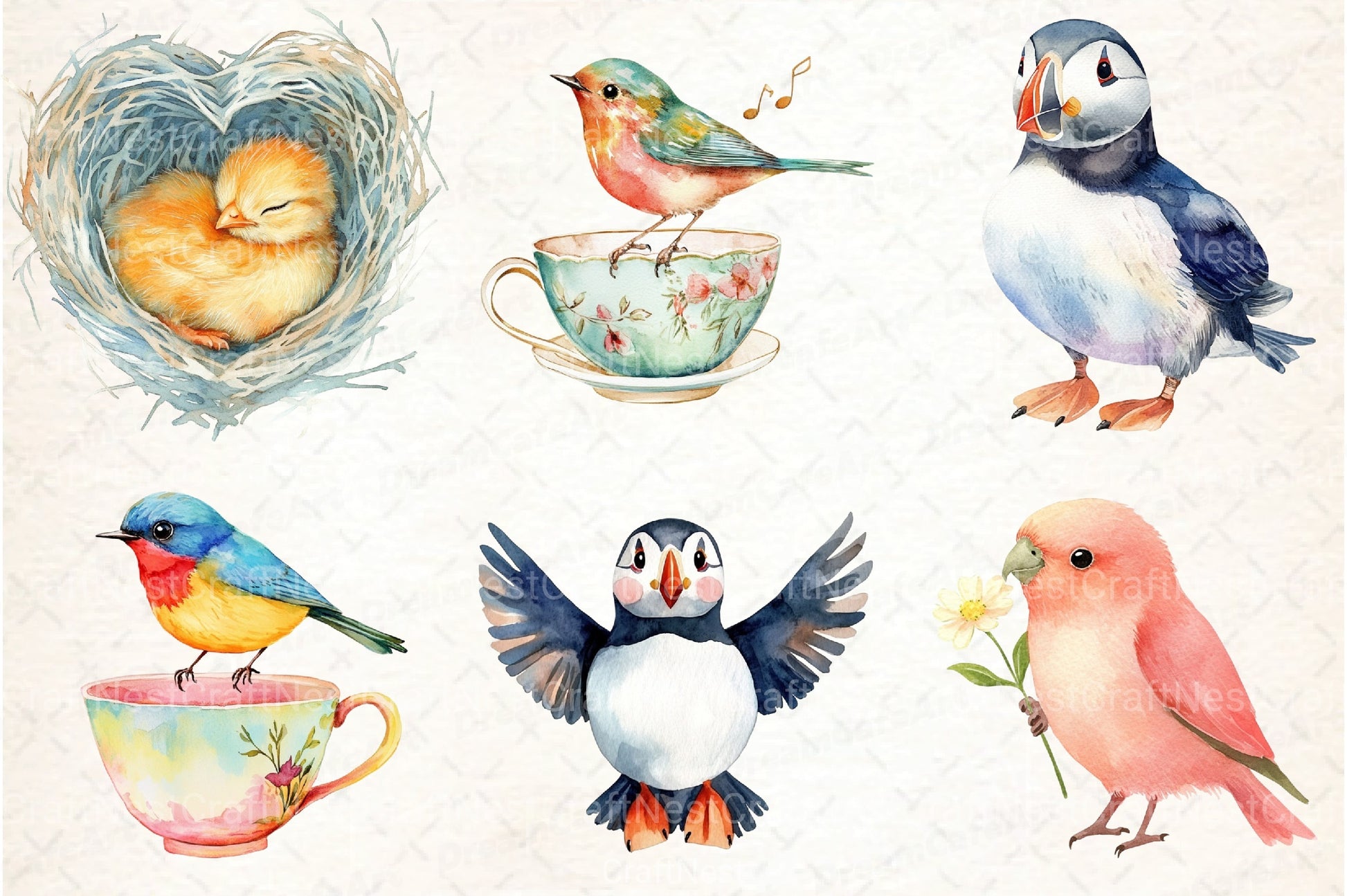 Lovely Birds Clipart Bundle - CraftNest - Digital Crafting and Art
