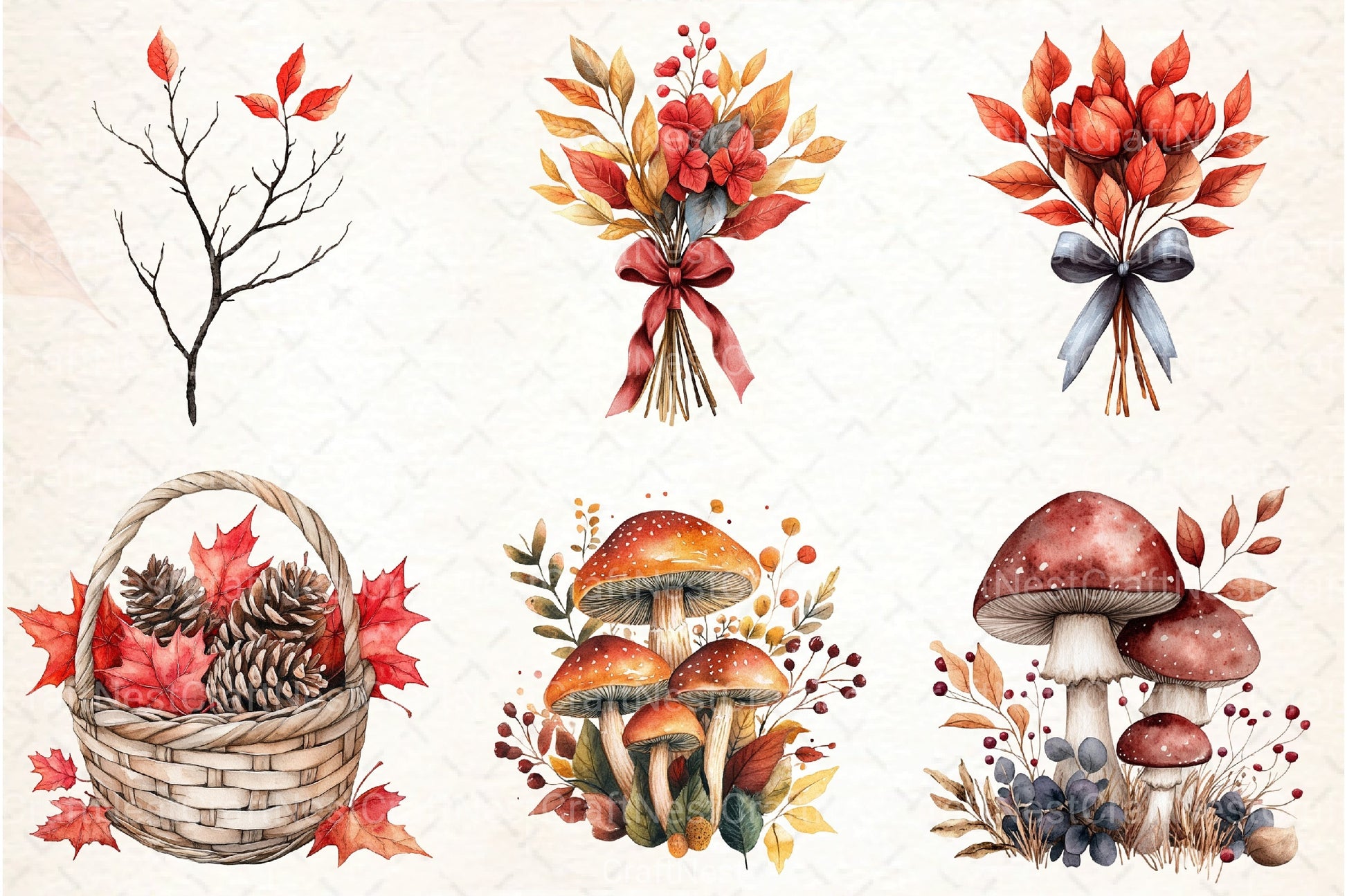Crimson Canopy Clipart Bundle - CraftNest - Digital Crafting and Art