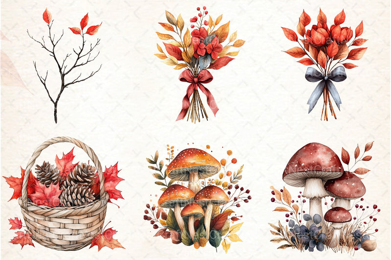 Crimson Canopy Clipart Bundle - CraftNest - Digital Crafting and Art