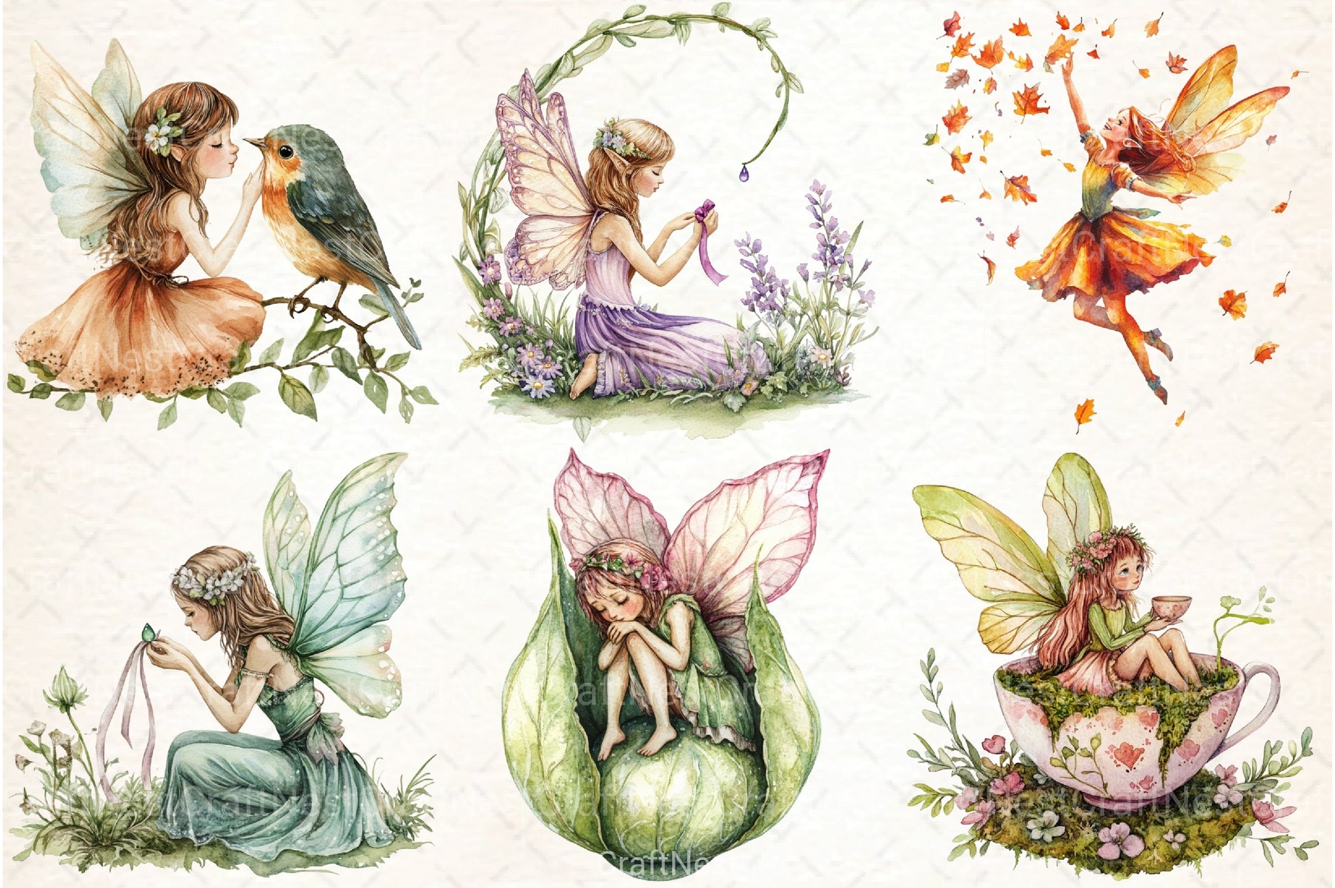 Garden Fairy Clipart Bundle - CraftNest - Digital Crafting and Art