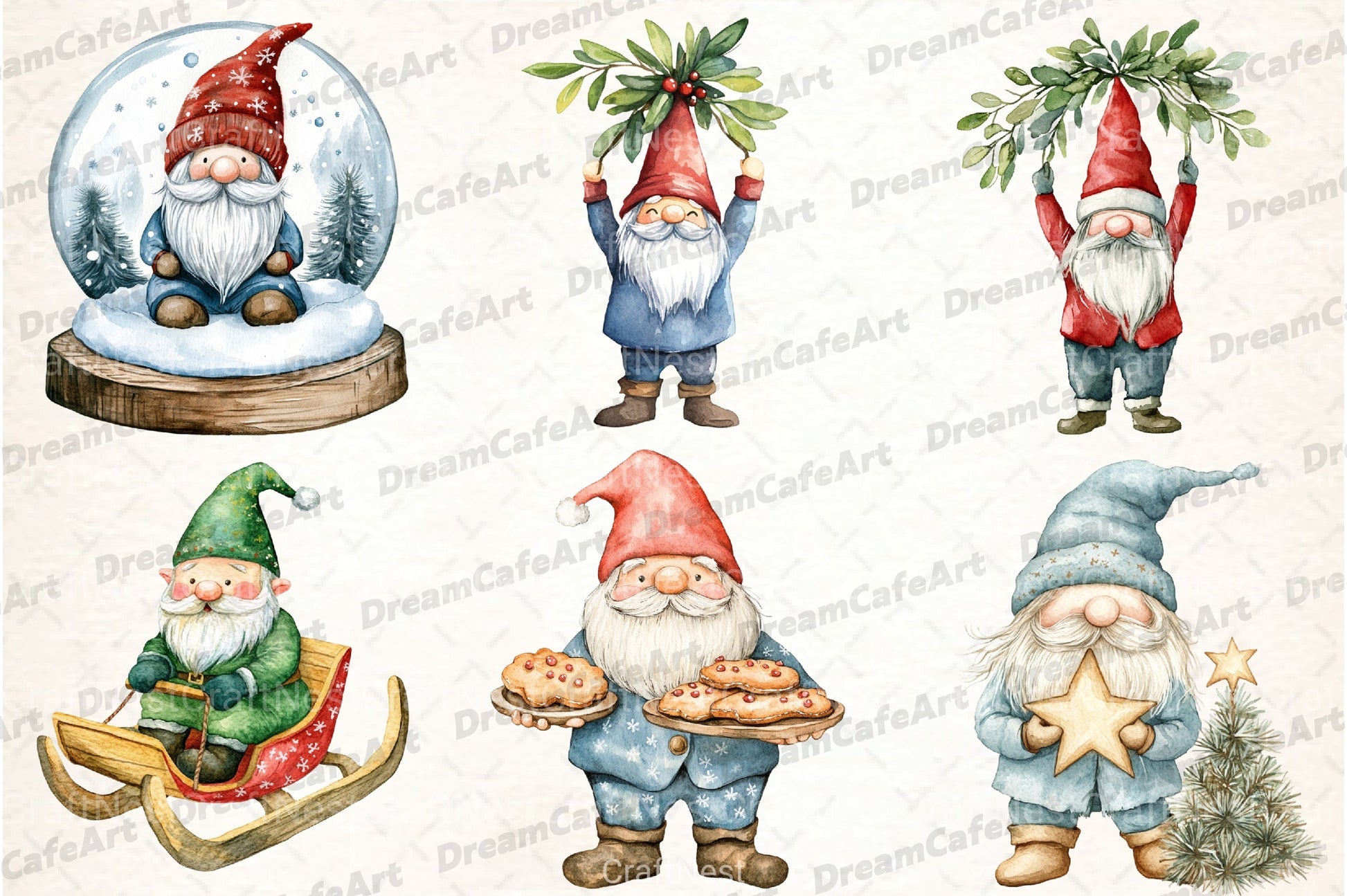 Merry Christmas Gnomes Clipart Bundle - CraftNest - Digital Crafting and Art
