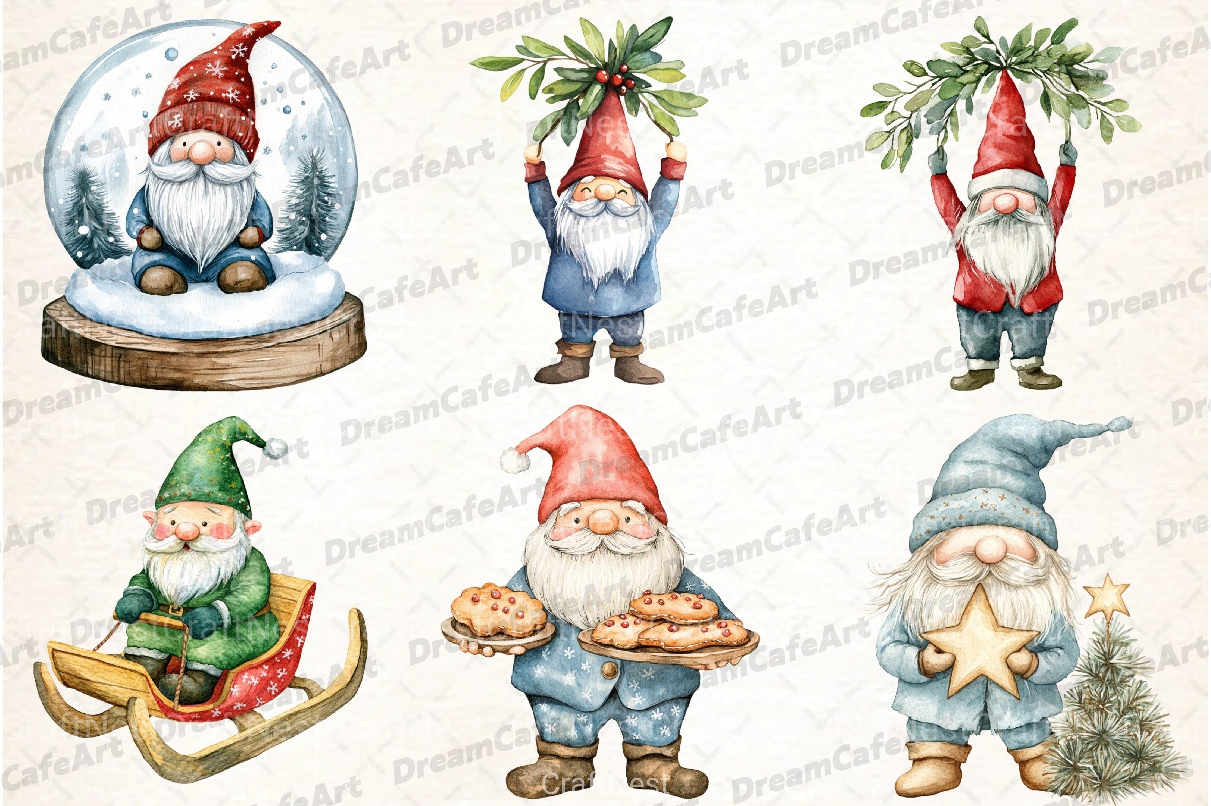 Merry Christmas Gnomes Clipart Bundle - CraftNest - Digital Crafting and Art