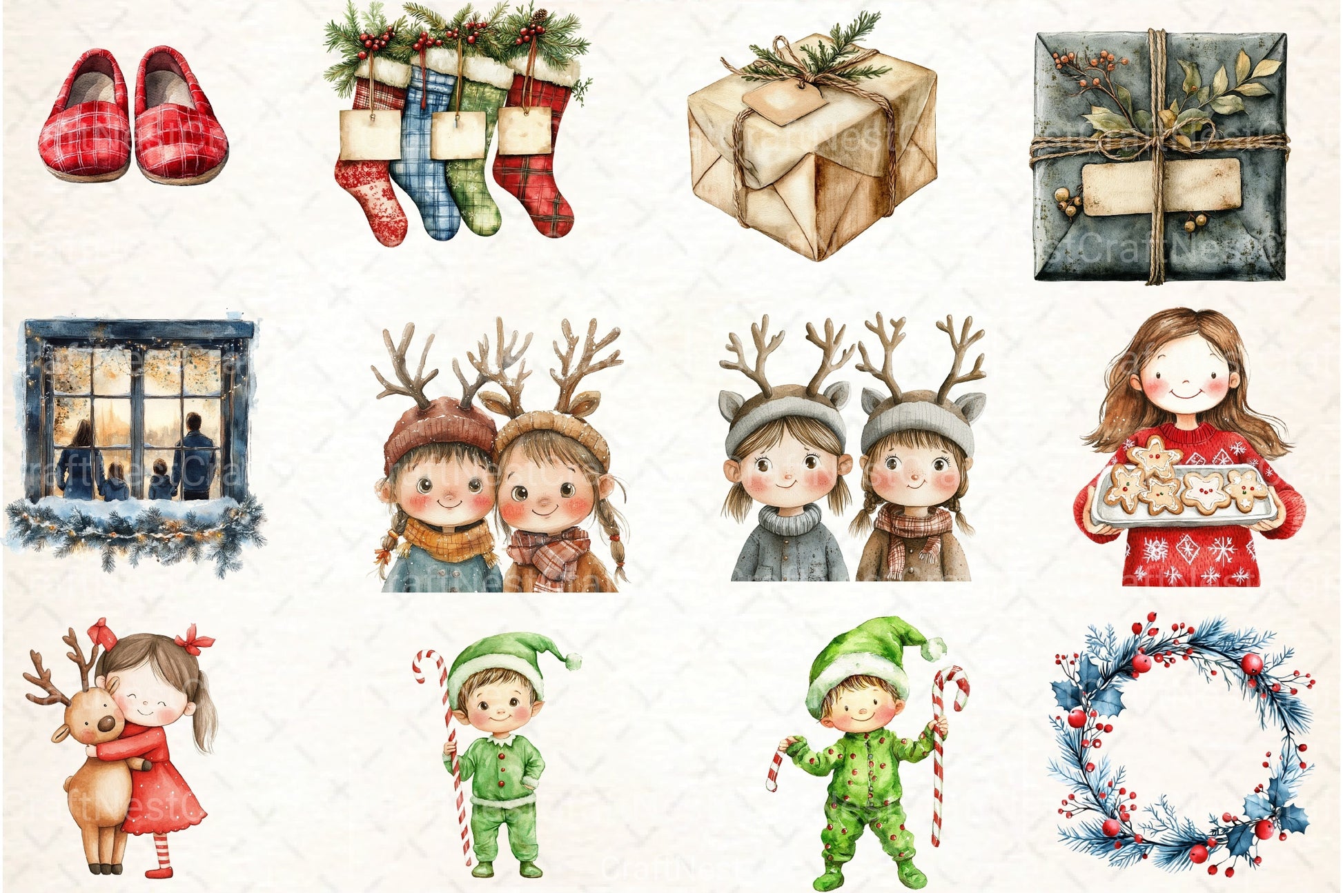 Christmas Family Clipart Bundle 2 - CraftNest - Digital Crafting and Art